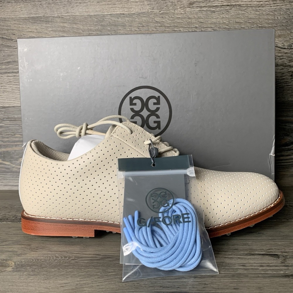 G/Fore G4 Perforated Gallivanter Golf Shoe Sneaker Ladies 7 Khaki Tan Stone